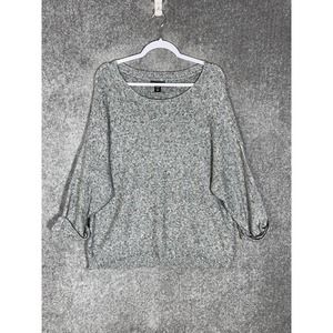 Jordache Long Sleeve Cuffed Knit Metallic Sweater Womens Size 4X Gray‎ Grey